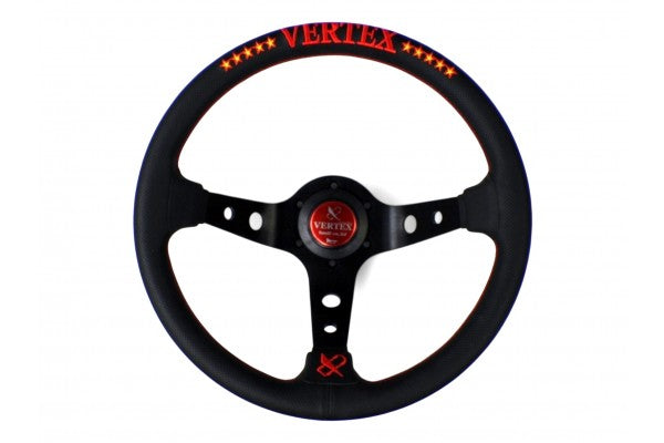 Vertex 10 Star Steering Wheel; Red; Perforated Leather; 330mm x 90mm Deep