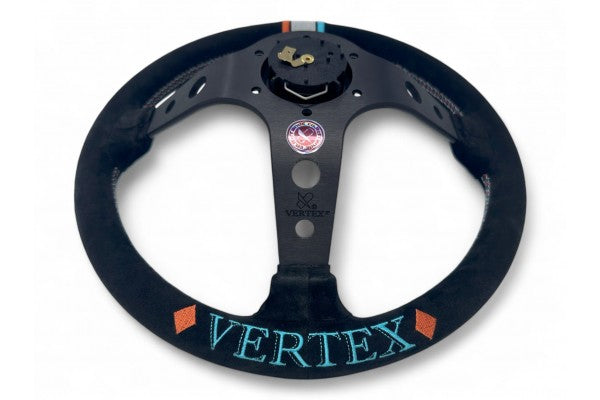 Vertex Slide Steering Wheel; Suede; 330mm x 90mm Deep - Vertex USA