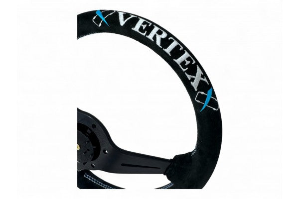 Vertex 6 Star Steering Wheel; Vertea Blue; Suede; 340mm x 70mm Deep - Vertex USA