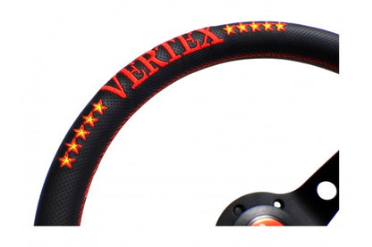 Vertex 10 Star Steering Wheel; Red; Perforated Leather; 330mm x 90mm Deep