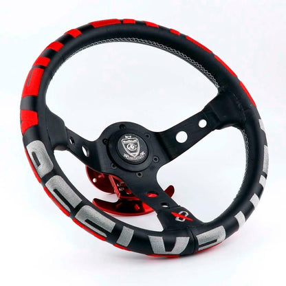 Vertex 1996 Steering Wheel; Pink; Perforated Leather; 330mm x 90mm Deep