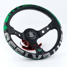 Vertex 1996 Steering Wheel; Pink; Perforated Leather; 330mm x 90mm Deep