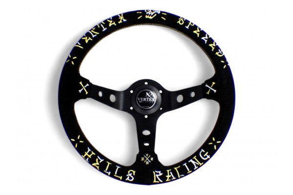 Vertex Speed Steering Wheel; Gold/Silver; Suede; 330mm x 90mm Deep