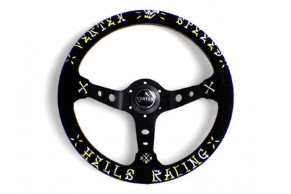 Vertex Speed Steering Wheel; Gold/Silver; Suede; 330mm x 90mm Deep
