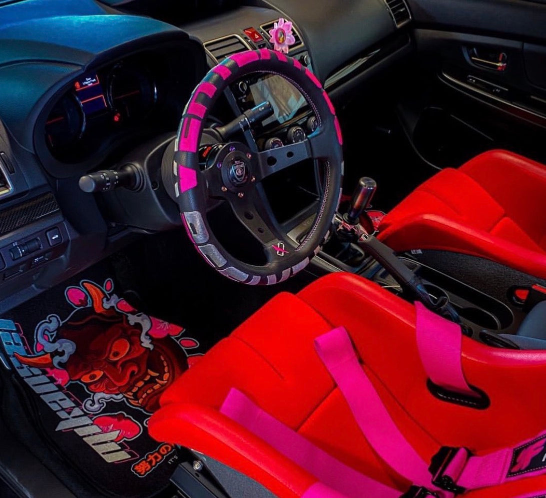Vertex 1996 Steering Wheel; Pink; Perforated Leather; 330mm x 90mm Deep