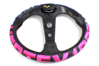 Vertex 1996 Steering Wheel; Pink; Perforated Leather; 330mm x 90mm Deep