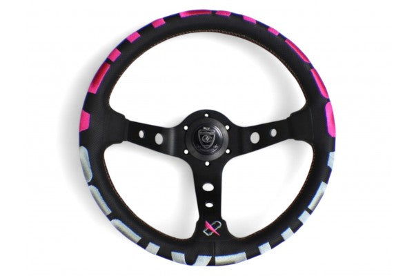 Vertex 1996 Steering Wheel; Pink; Perforated Leather; 330mm x 90mm Deep