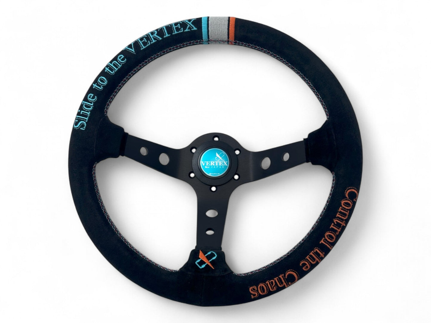 Vertex Slide Steering Wheel; Suede; 330mm x 90mm Deep  - Vertex USA