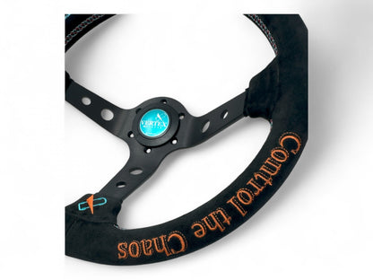 Vertex Slide Steering Wheel; Suede; 330mm x 90mm Deep  - Vertex USA