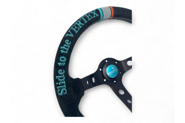Vertex Slide Steering Wheel; Suede; 330mm x 90mm Deep  - Vertex USA