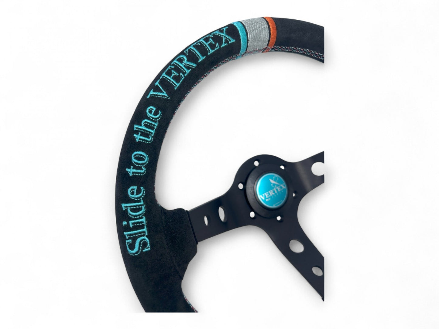 Vertex Slide Steering Wheel; Suede; 330mm x 90mm Deep  - Vertex USA