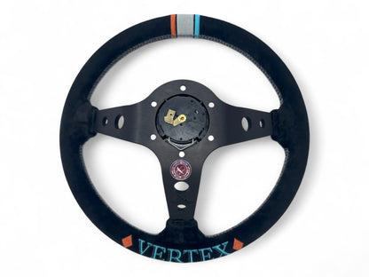 Vertex Slide Steering Wheel; Suede; 330mm x 90mm Deep  - Vertex USA