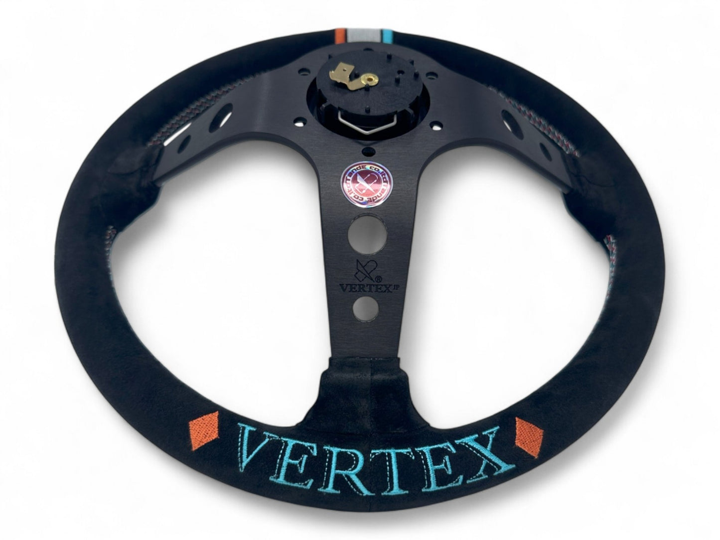 Vertex Slide Steering Wheel; Suede; 330mm x 90mm Deep  - Vertex USA