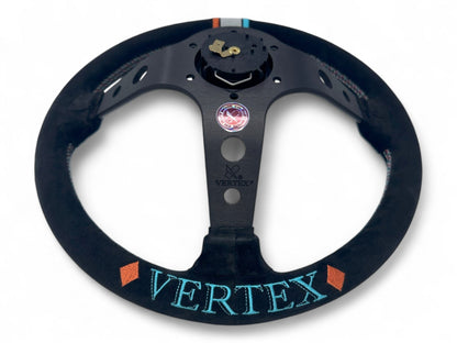 Vertex Slide Steering Wheel; Suede; 330mm x 90mm Deep  - Vertex USA
