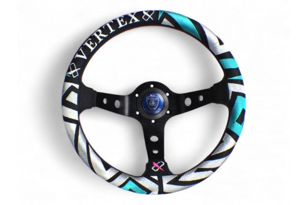 Vertex Labyrinth Steering Wheel; Perforated Leather; 330mm x 90mm Deep  - Vertex USA