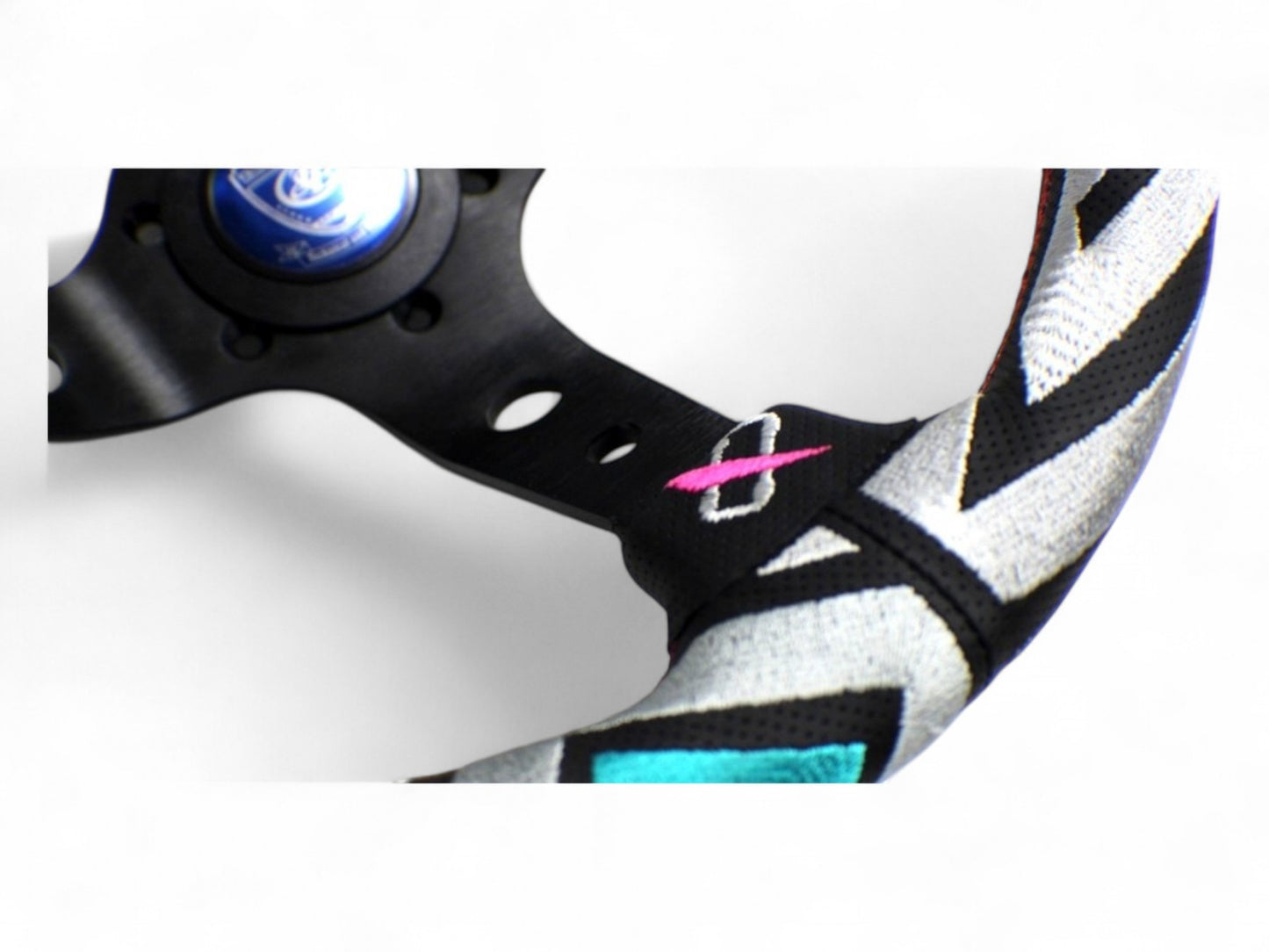Vertex Labyrinth Steering Wheel; Perforated Leather; 330mm x 90mm Deep  - Vertex USA
