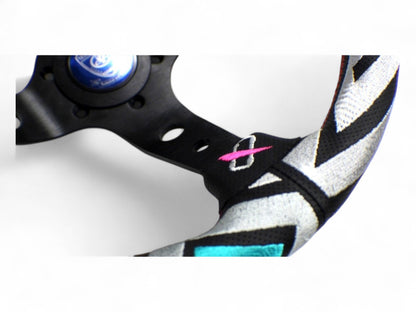 Vertex Labyrinth Steering Wheel; Perforated Leather; 330mm x 90mm Deep  - Vertex USA