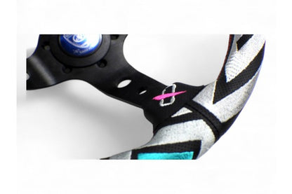 Vertex Labyrinth Steering Wheel; Perforated Leather; 330mm x 90mm Deep  - Vertex USA