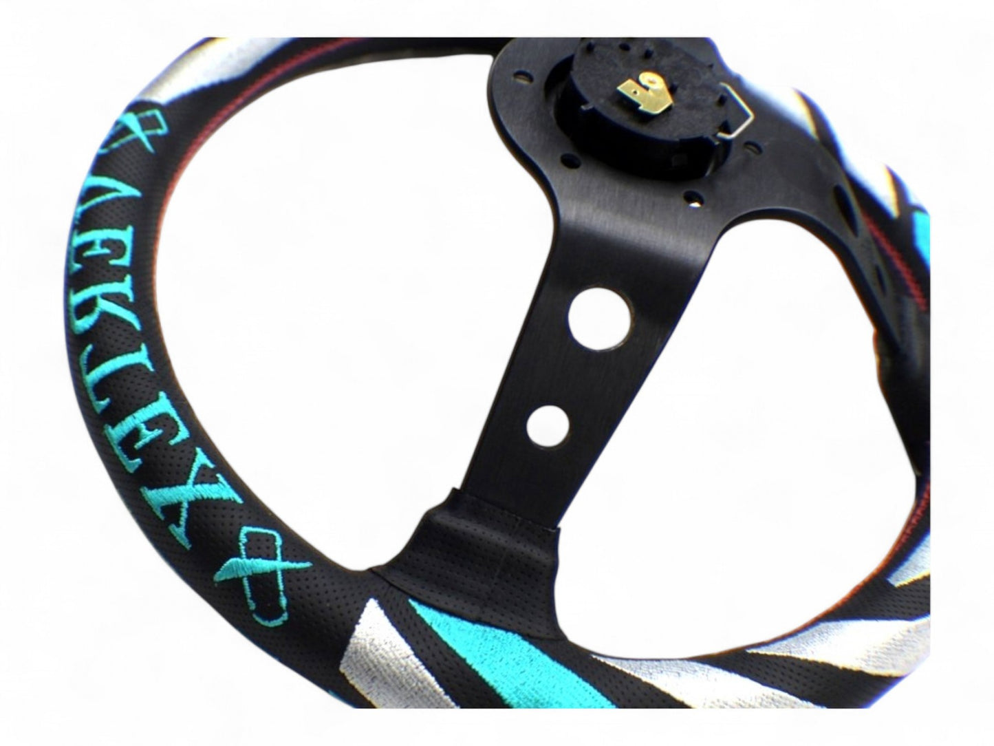 Vertex Labyrinth Steering Wheel; Perforated Leather; 330mm x 90mm Deep  - Vertex USA