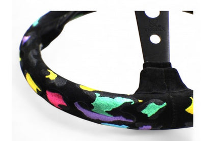Vertex Leopard Steering Wheel; Suede; 350mm x 90mm Deep - Interior - By Category  - Vertex USA