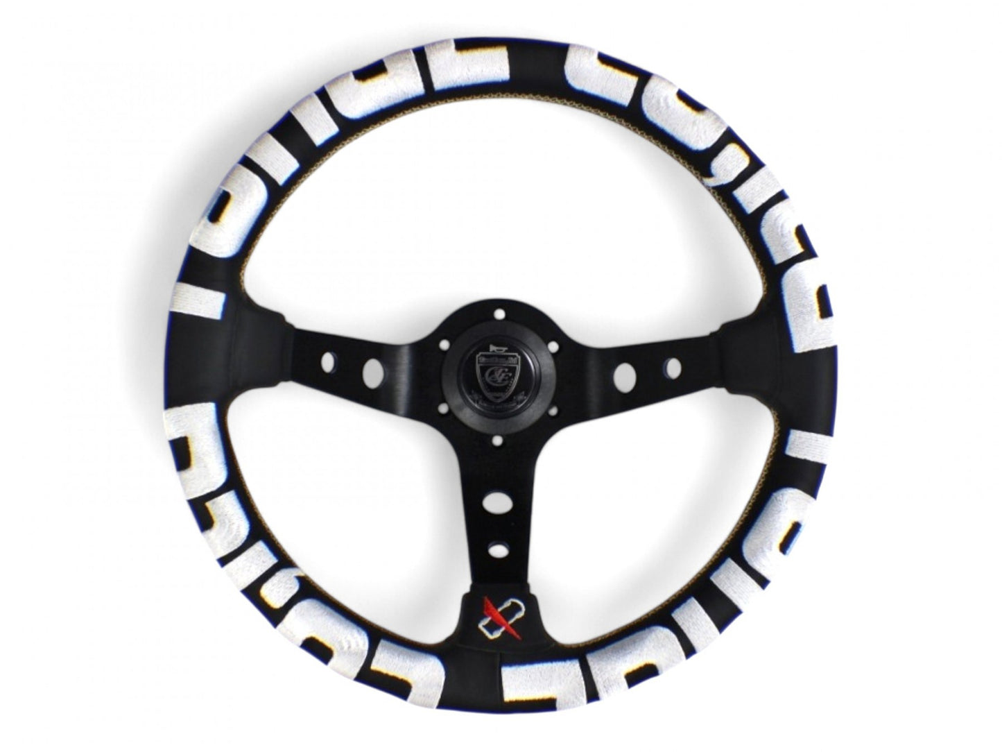 Vertex T&E White Steering Wheel; Leather; 330mm x 90mm Deep  - Vertex USA