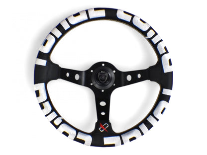Vertex T&E White Steering Wheel; Leather; 330mm x 90mm Deep  - Vertex USA