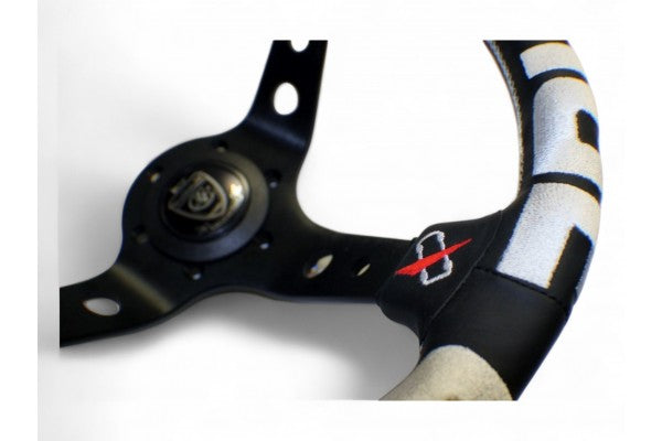 Vertex T&E White Steering Wheel; Leather; 330mm x 90mm Deep  - Vertex USA