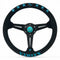 Vertex 6 Star Steering Wheel; Vertea Blue; Suede; 340mm x 70mm Deep  - Vertex USA